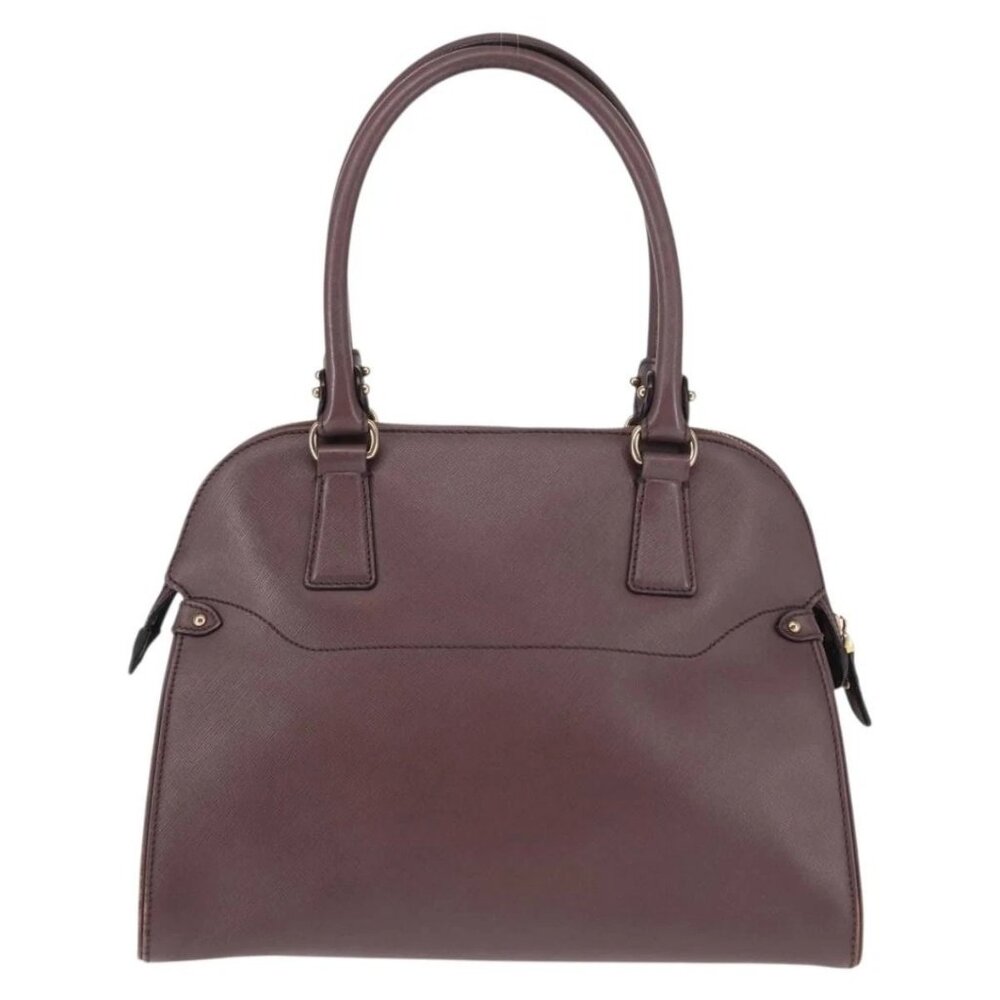 Salvatore Ferragamo Gancini Hand Bag Leather Purple Gold Auth 146846 - Picture 2 of 16